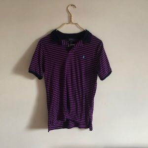 Black and Purple Striped Polo T-shirt